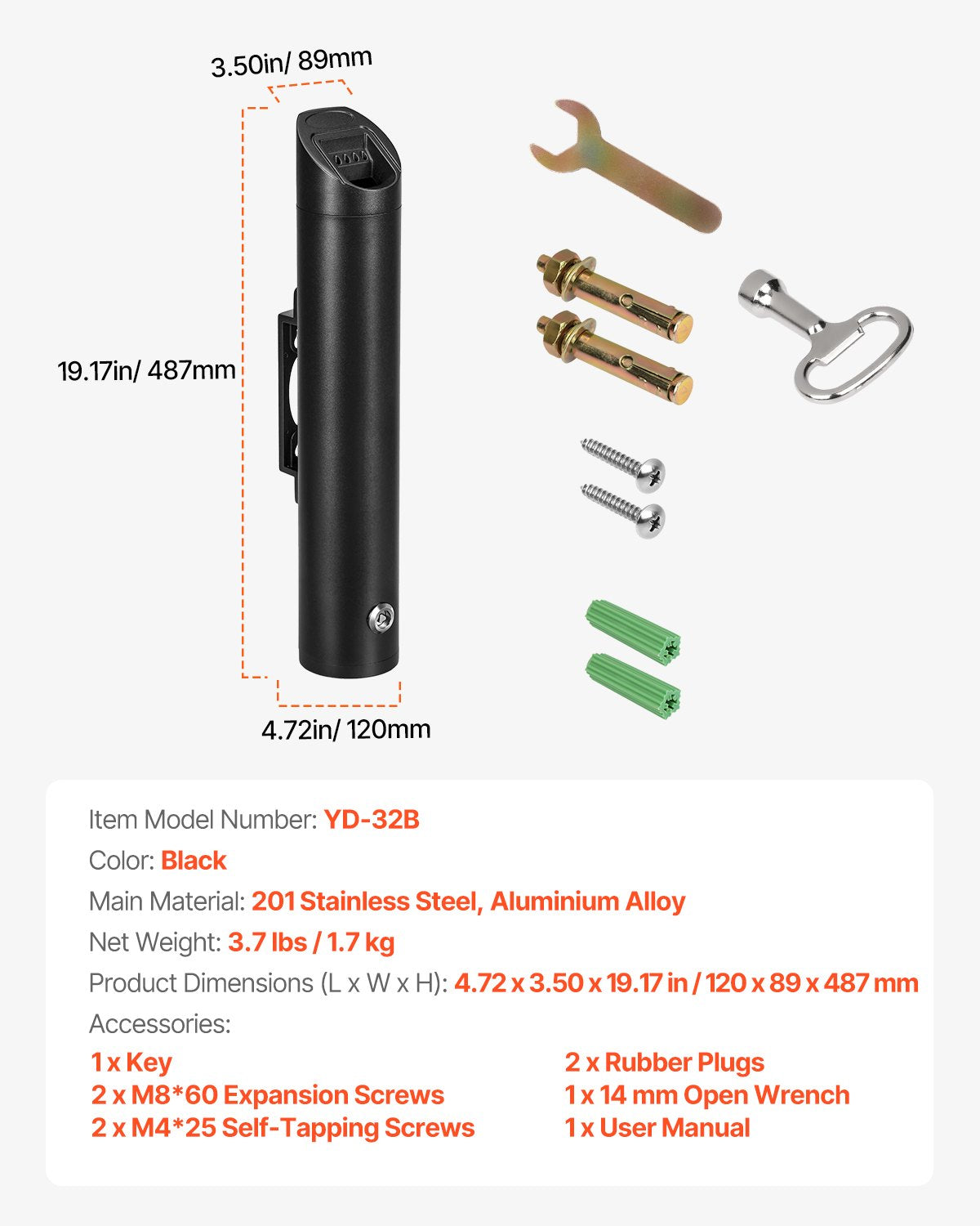 Cosmetic & Toiletry Bags: VEVOR Cigarette Butt Receptacle, Stainless Steel Cylinder Cigarette Butt Container, Wall Mounted and Weatherproof Outdoor Cigarette Butt Disposal for Garden, Office, Restaurant, Hotel, Bar, Black