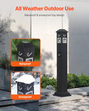 Cosmetic & Toiletry Bags: VEVOR Cigarette Butt Receptacle, Weatherproof Cigarette Butt Container with 4 Disposal Openings  & Top Cover, Freestanding Outdoor Cigarette Butt Disposal for Garden, Office, Restaurant, Hotel, Black