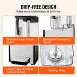 Drinkware: VEVOR Commercial Beverage Dispenser 12L Cold Juice Ice Drink Dispenser for Party