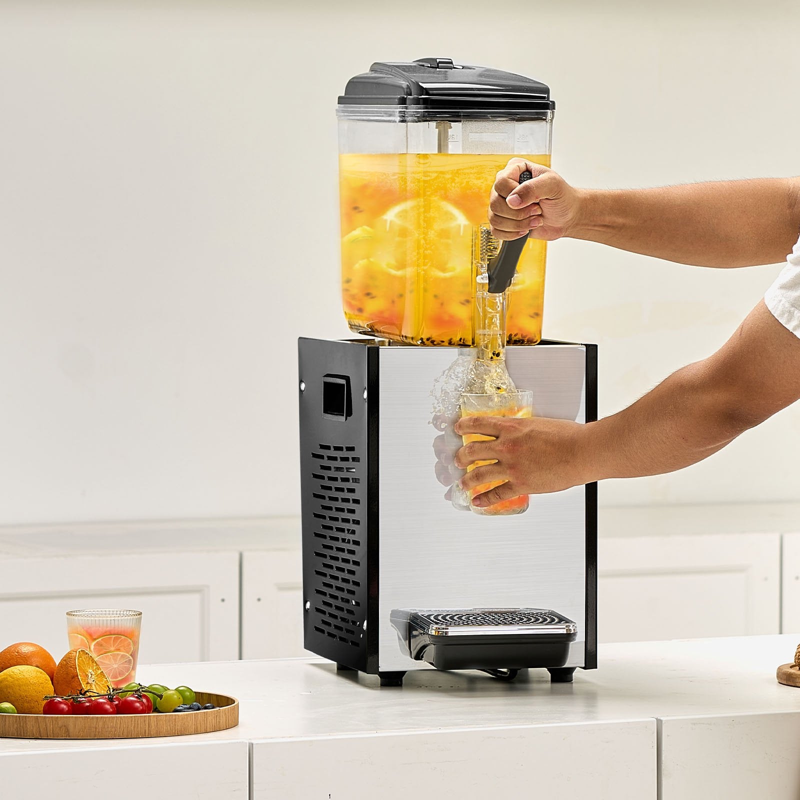 Drinkware: VEVOR Commercial Beverage Dispenser 12L Cold Juice Ice Drink Dispenser for Party