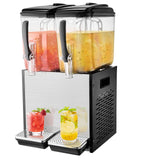 Drinkware: VEVOR Commercial Beverage Dispenser, 2 Tanks 12 L Per Tank Juice Dispenser, 286W Stainless Steel Ice Tea Drink Machine with 7℃-12℃ Cooling Temperature, for Cold Drink Restaurant Bar Party