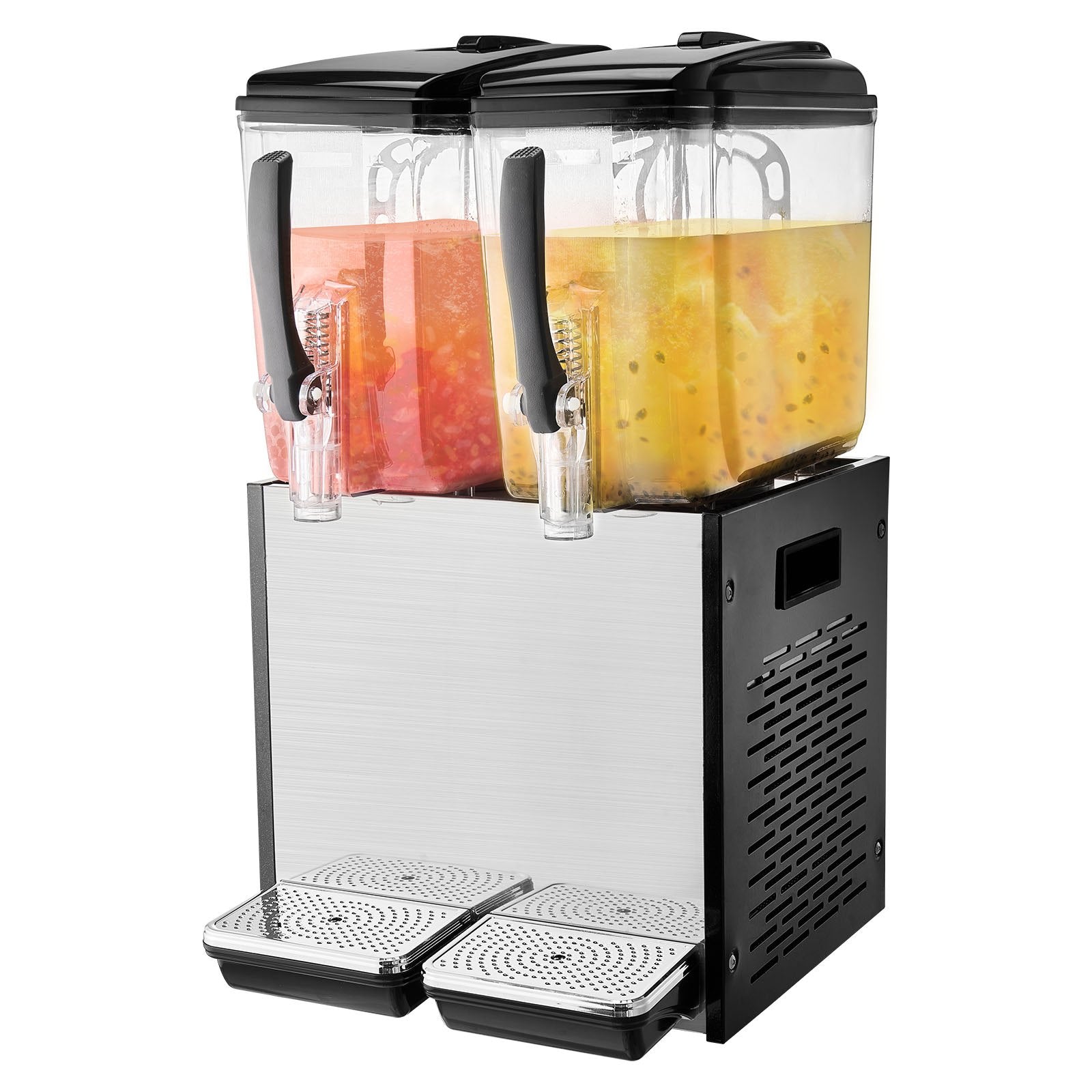 Drinkware: VEVOR Commercial Beverage Dispenser, 2 Tanks 12 L Per Tank Juice Dispenser, 286W Stainless Steel Ice Tea Drink Machine with 7℃-12℃ Cooling Temperature, for Cold Drink Restaurant Bar Party