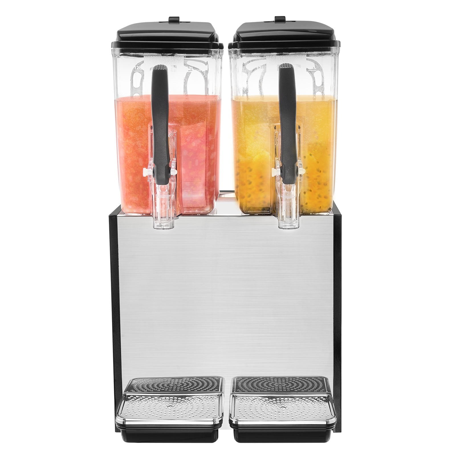 Drinkware: VEVOR Commercial Beverage Dispenser, 2 Tanks 12 L Per Tank Juice Dispenser, 286W Stainless Steel Ice Tea Drink Machine with 7℃-12℃ Cooling Temperature, for Cold Drink Restaurant Bar Party