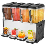 Drinkware: VEVOR Commercial Beverage Dispenser, 4 Tanks 12 L Per Tank Juice Dispenser, 510W Stainless Steel Ice Tea Drink Machine with 7℃-12℃ Cooling Temperature, for Cold Drink Restaurant Bar Party