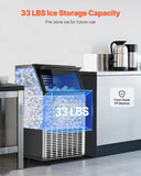 Food Storage: VEVOR Commercial Ice Maker Machine, 100lbs/24H Ice Maker Machine with 33lbs Storage Capacity, 45 Ice Cubes in 15 Minutes, LED Digital Display Freestanding Self-Cleaning for Bar Office Restaurant
