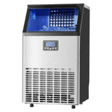 Food Storage: VEVOR Commercial Ice Maker Machine, 100lbs/24H Ice Maker Machine with 33lbs Storage Capacity, 45 Ice Cubes in 15 Minutes, LED Digital Display Freestanding Self-Cleaning for Bar Office Restaurant