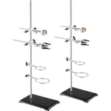 Heating Pads: VEVOR Lab Stand Support, Laboratory Retort Support Stand 2 Sets, Steel Lab Stand 23.6" Rod and 8.3" x 5.3" Cast Iron Base, Includes Flask Clamps, Burette Clamps and Cross Clamps