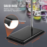 Heating Pads: VEVOR Lab Stand Support, Laboratory Retort Support Stand 2 Sets, Steel Lab Stand 23.6" Rod and 8.3" x 5.3" Cast Iron Base, Includes Flask Clamps, Burette Clamps and Cross Clamps