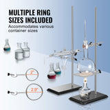 Heating Pads: VEVOR Lab Stand Support, Laboratory Retort Support Stand 2 Sets, Steel Lab Stand 23.6" Rod and 8.3" x 5.3" Cast Iron Base, Includes Flask Clamps, Burette Clamps and Cross Clamps
