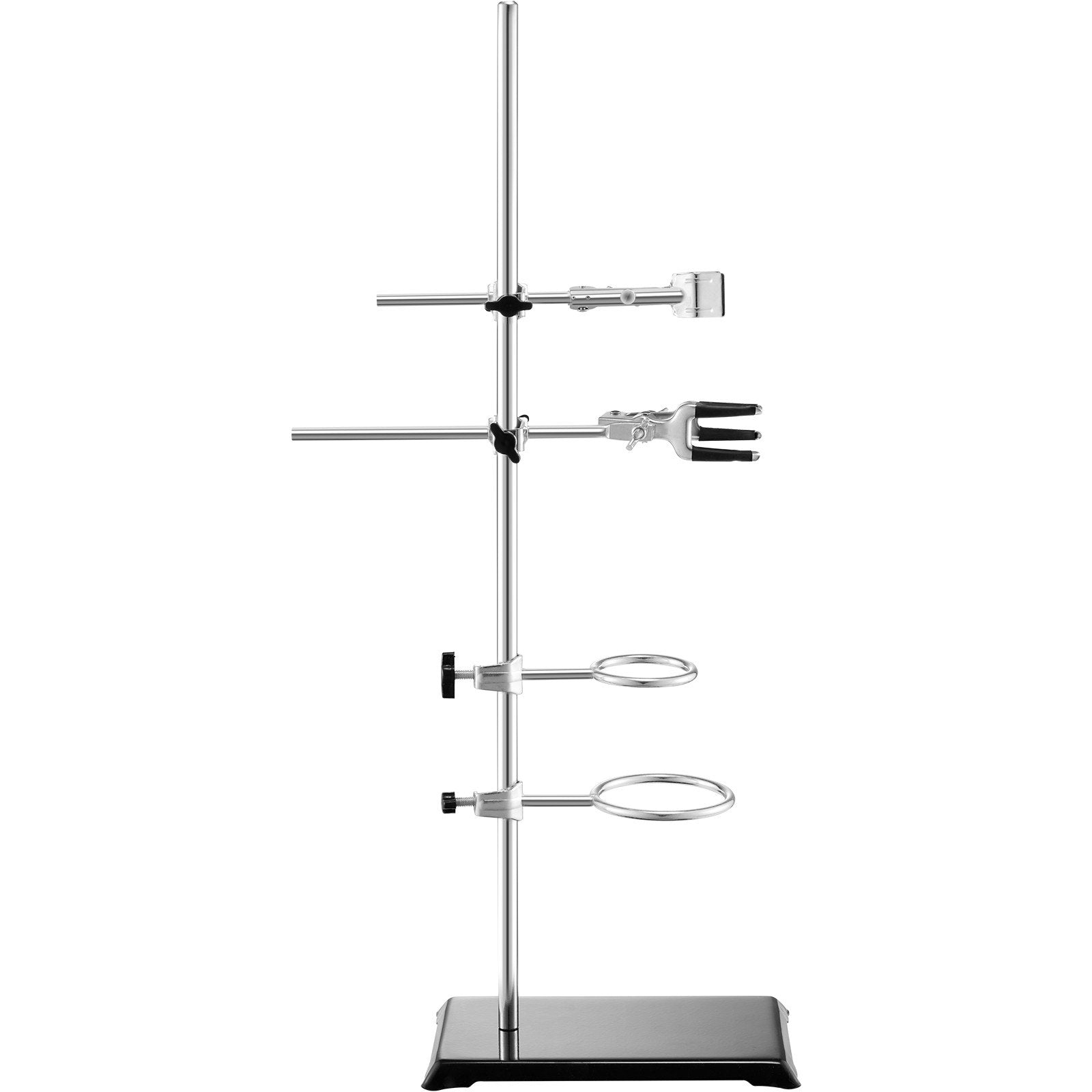 Heating Pads: VEVOR Lab Stand Support, Laboratory Retort Support Stand 2 Sets, Steel Lab Stand 23.6" Rod and 8.3" x 5.3" Cast Iron Base, Includes Flask Clamps, Burette Clamps and Cross Clamps
