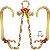 Automotive Repair & Speciality Tools: VEVOR V Bridle Chain, 5/16 in x 2 ft Bridle Tow Chain, Grade 80 V-Bridle Transport Chain, 9260 Lbs Break Strength with TJ Hooks and Crab Hooks, Heavy Duty Pear Link Connector and Chain Shorteners