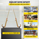 Automotive Repair & Speciality Tools: VEVOR V Bridle Chain, 5/16 in x 2 ft Bridle Tow Chain, Grade 80 V-Bridle Transport Chain, 9260 Lbs Break Strength with TJ Hooks and Crab Hooks, Heavy Duty Pear Link Connector and Chain Shorteners