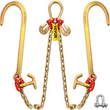Automotive Repair & Speciality Tools: VEVOR V Bridle Chain, 5/16 in x 2 ft Tow Chain Bridle, Grade 80 V-Bridle Transport Chain, 9260 Lbs Break Strength with TJ Hooks & Grab Hooks, Heavy Duty Pear Link Connector and Chain Shorteners