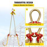Automotive Repair & Speciality Tools: VEVOR V Bridle Chain, 5/16 in x 2 ft Tow Chain Bridle, Grade 80 V-Bridle Transport Chain, 9260 Lbs Break Strength with TJ Hooks & Grab Hooks, Heavy Duty Pear Link Connector and Chain Shorteners
