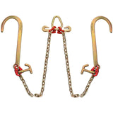 Automotive Repair & Speciality Tools: VEVOR V Bridle Chain, 5/16 in x 2 ft Tow Chain Bridle, Grade 80 V-Bridle Transport Chain, 9260 Lbs Break Strength with TJ Hooks & Grab Hooks, Heavy Duty Pear Link Connector and Chain Shorteners