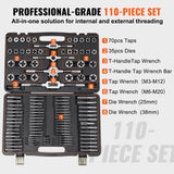 Hammers: VEVOR Tap and Die Set 110Pcs Metric Size M2 to M18 Bearing Steel Threading Tool