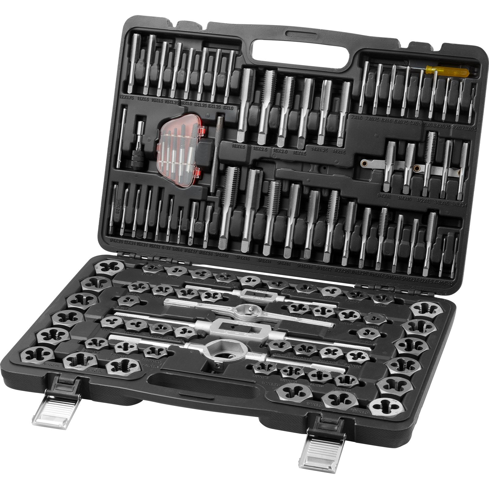 Tool Sockets: VEVOR Tap and Die Set, 116-Piece Include Metric and SAE Size, Bearing Steel Taps and Dies, Essential Threading Tool for Cutting External Internal Threads, with Complete Accessories and Storage Case
