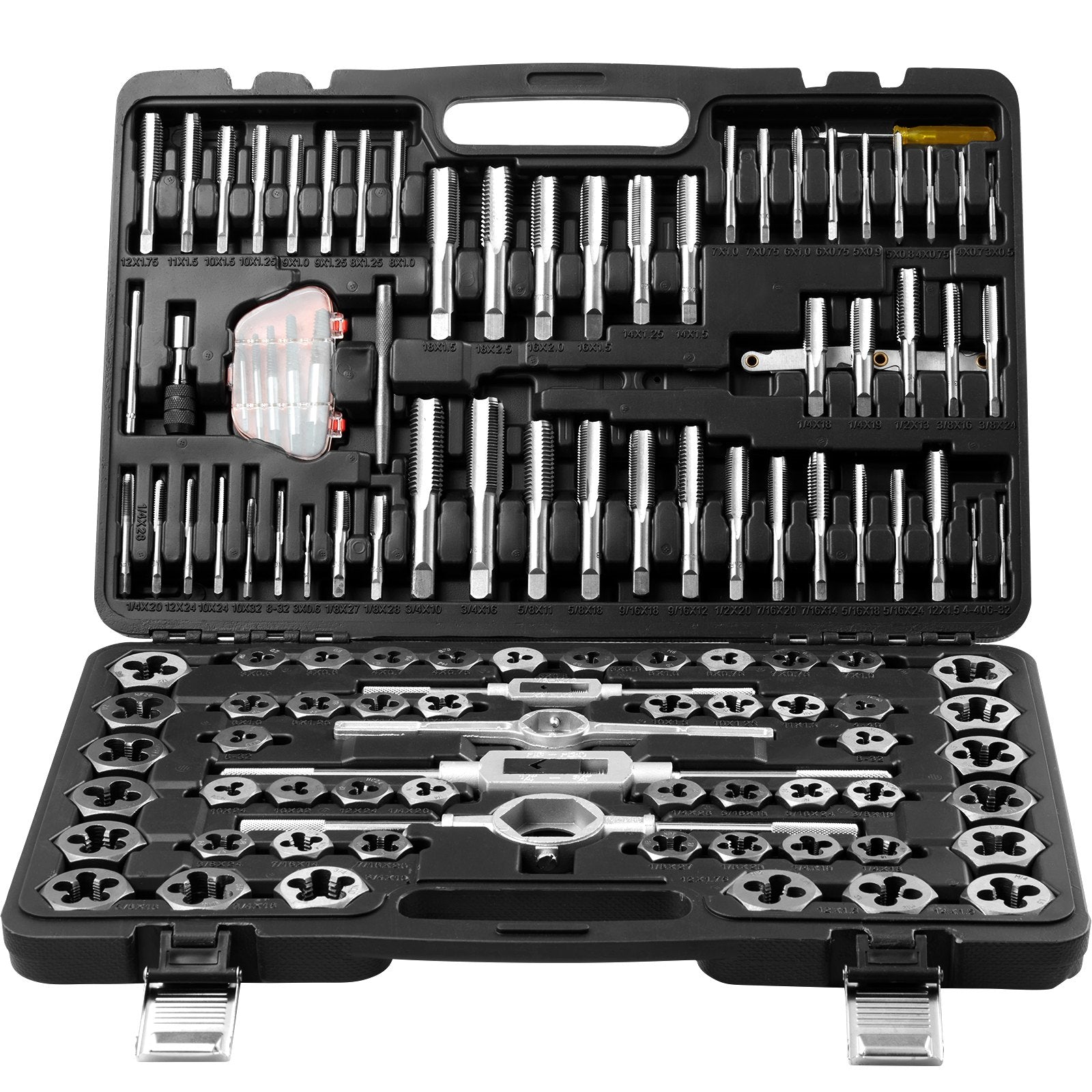 Tool Sockets: VEVOR Tap and Die Set, 116-Piece Include Metric and SAE Size, Bearing Steel Taps and Dies, Essential Threading Tool for Cutting External Internal Threads, with Complete Accessories and Storage Case
