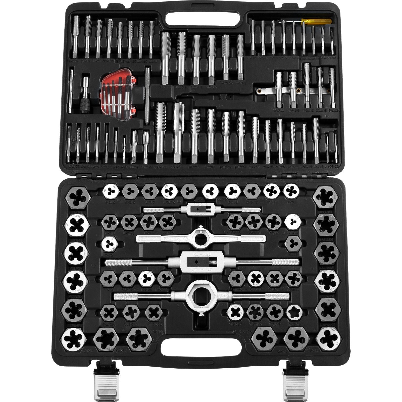 Tool Sockets: VEVOR Tap and Die Set, 116-Piece Include Metric and SAE Size, Bearing Steel Taps and Dies, Essential Threading Tool for Cutting External Internal Threads, with Complete Accessories and Storage Case
