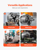Drill & Screwdriver Accessories: VEVOR 4-Jaw Lathe Chuck, 3 Inch (80 mm), 4-Jaw Chuck, 0.1-3.15 in (5-80 mm) Clamping Range with T-key Fixing Screws Reversible Jaws, HT300 Material, Internal External for Wood Metal Lathe