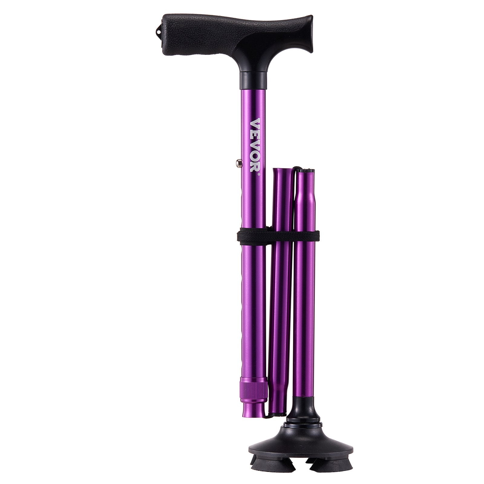 Gymnastics: VEVOR Walking Cane Folding Walking Stick 8-Level Height 4-Pronged Pivoting Base