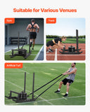 Mobility & Accessibility: VEVOR Weight Sled, Steel Power Sled, Fitness Strength Training Sleds for Athletic Exercise Speed Improvement, Workout Fitness Equipment with Handle, Compatible with 25/51 mm Weight Plates, Black