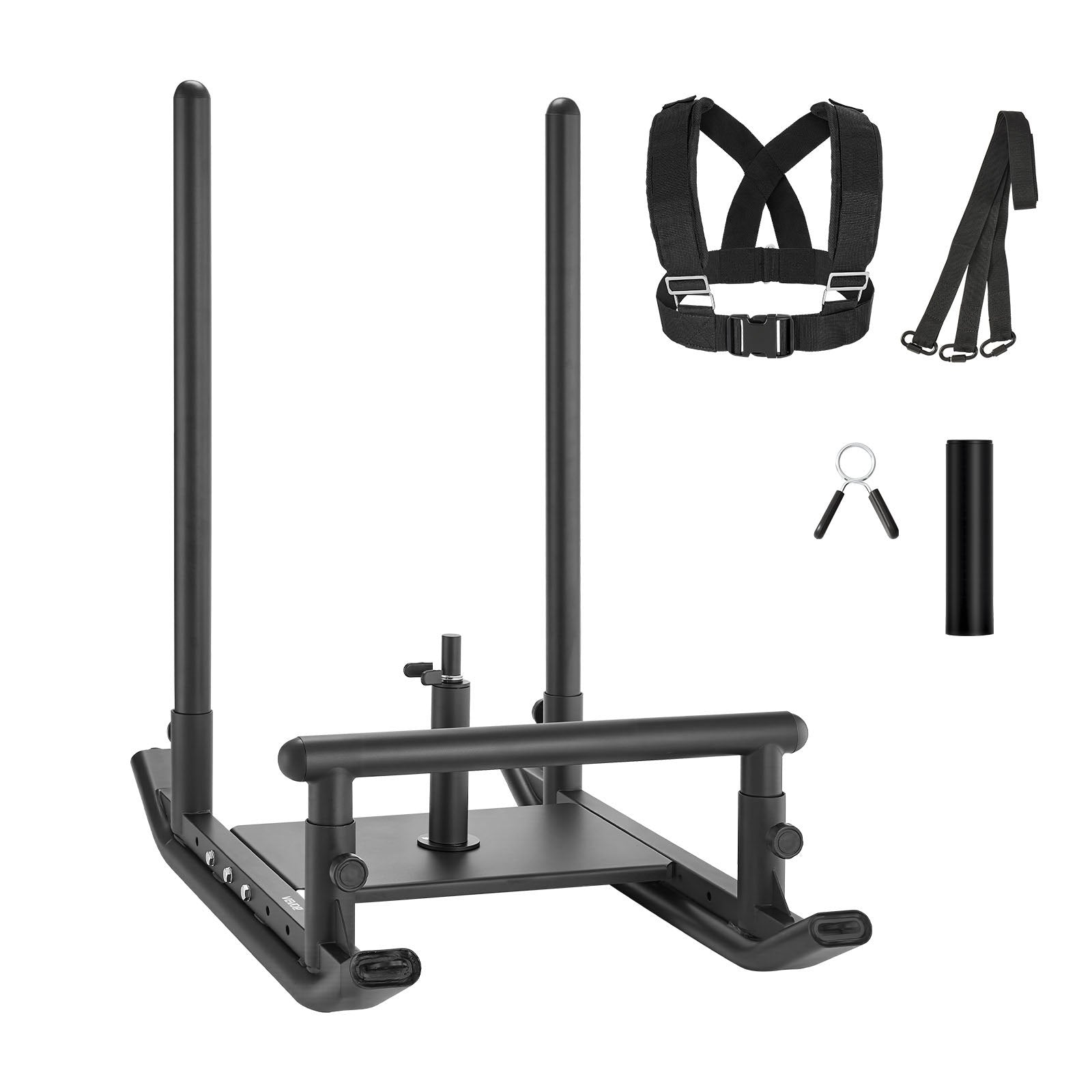 Mobility & Accessibility: VEVOR Weight Sled, Steel Power Sled, Fitness Strength Training Sleds for Athletic Exercise Speed Improvement, Workout Fitness Equipment with Handle, Compatible with 25/51 mm Weight Plates, Black