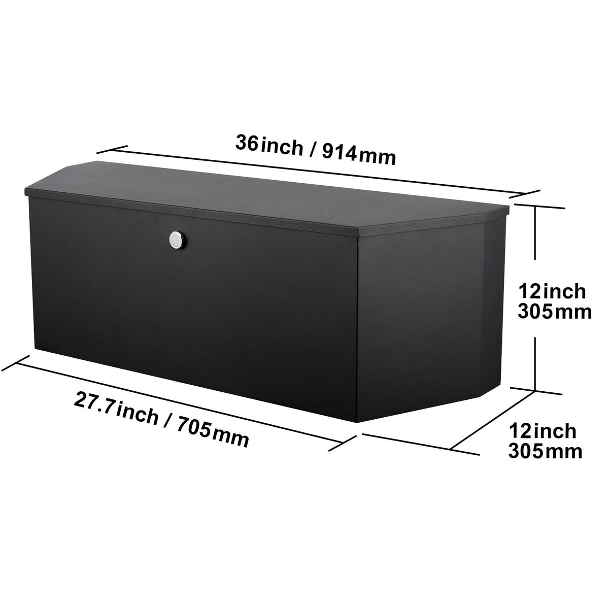 Trailer Tongue Box, Carbon Steel Tongue Box Tool Chest, Heavy Duty Trailer Box Storage with Lock and Keys, Utility Trailer Tongue Tool Box for Pickup Truck Bed, RV Trailer, 91.44cmx30.48 cmx30.4