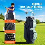 Duvet Covers: VEVOR Golf Cart Bag with 14 Way Organizer Divider Top, 36” 11 Pockets Premium Nylon Cart Bag, Durable Golf Bags with Handles & Dust Cover & Detachable Straps for Men & Women, Army Green
