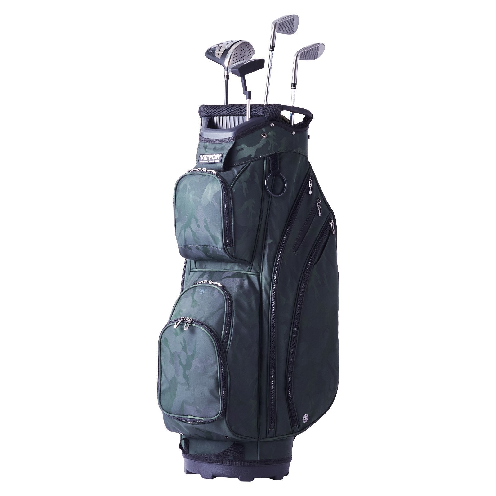 Golf Cart Bag with 14 Way Organizer Divider Top, 36” 11 Pockets Premium Nylon Cart Bag, Durable Golf Bags with Handles & Dust Cover & Detachable Straps for Men & Women, Army Green