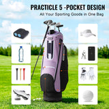 Cat Carriers & Crates: VEVOR Golf Cart Bag with 14 Way Organizer Divider Top, 36” Multiple Pockets Premium Cart Bag, Durable Golf Bags with Handles & Dust Cover & Detachable Strap for Men & Women, Black Purple