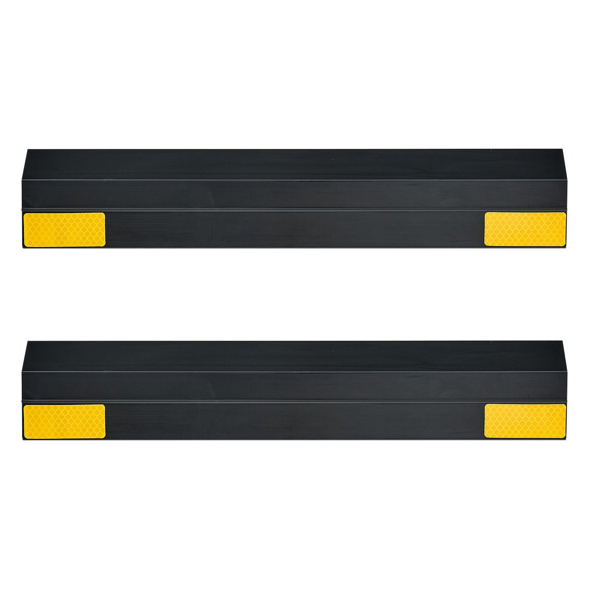 Parking Stopper, 406 mm 2 Pcs Heavy Duty Parking Aid for Garage, PP Curb Garage Floor Stopper with Reflective Strips, Vehicles Gadgets for Cars Vans Trucks Tire Wheel Guide Block Stops Bumpers