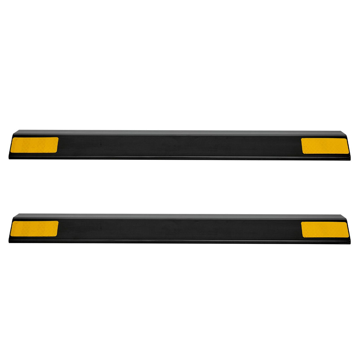 Parking Stopper, 446 mm 2 Pcs Heavy Duty Parking Aid for Garage, PP Curb Garage Floor Stopper with Reflective Strips, Vehicles Gadgets for Cars Vans Trucks Tire Wheel Guide Block Stops Bumpers