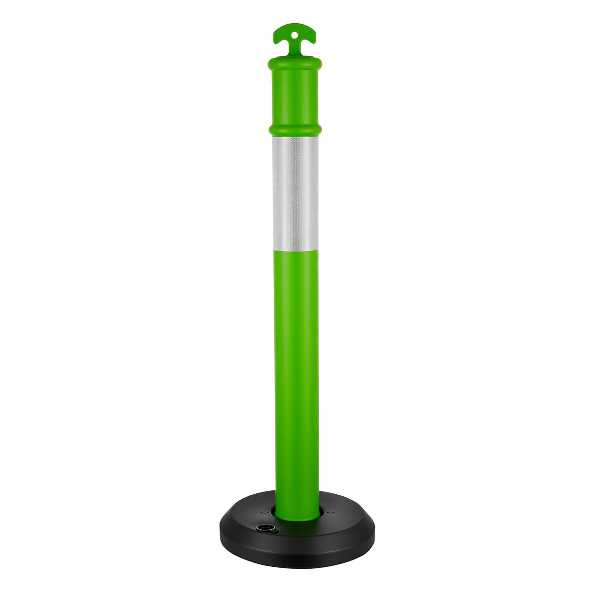 3 Pack Traffic Delineator Posts, 1140 mm Traffic Safety Cones with Fillable Base and Reflective Strips, Heavy Duty Delineator Posts for Construction Site, Parking Lot, Crowd Control, Green