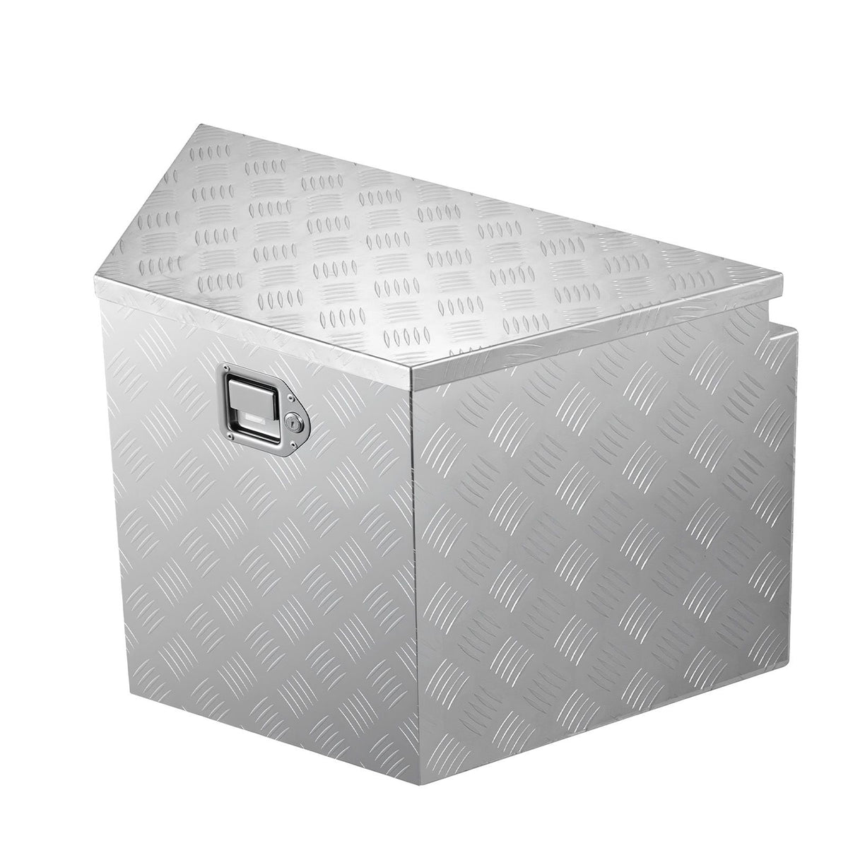 Trailer Tongue Box, 838 x 483 x 457 mm Aluminum Trailer Tongue Tool Box, Heavy Duty Storage Organizer with Lock & Keys, Utility Tool Chest for Pickup Truck Bed, RV, SUV, Off-Road Vehicle, Silver