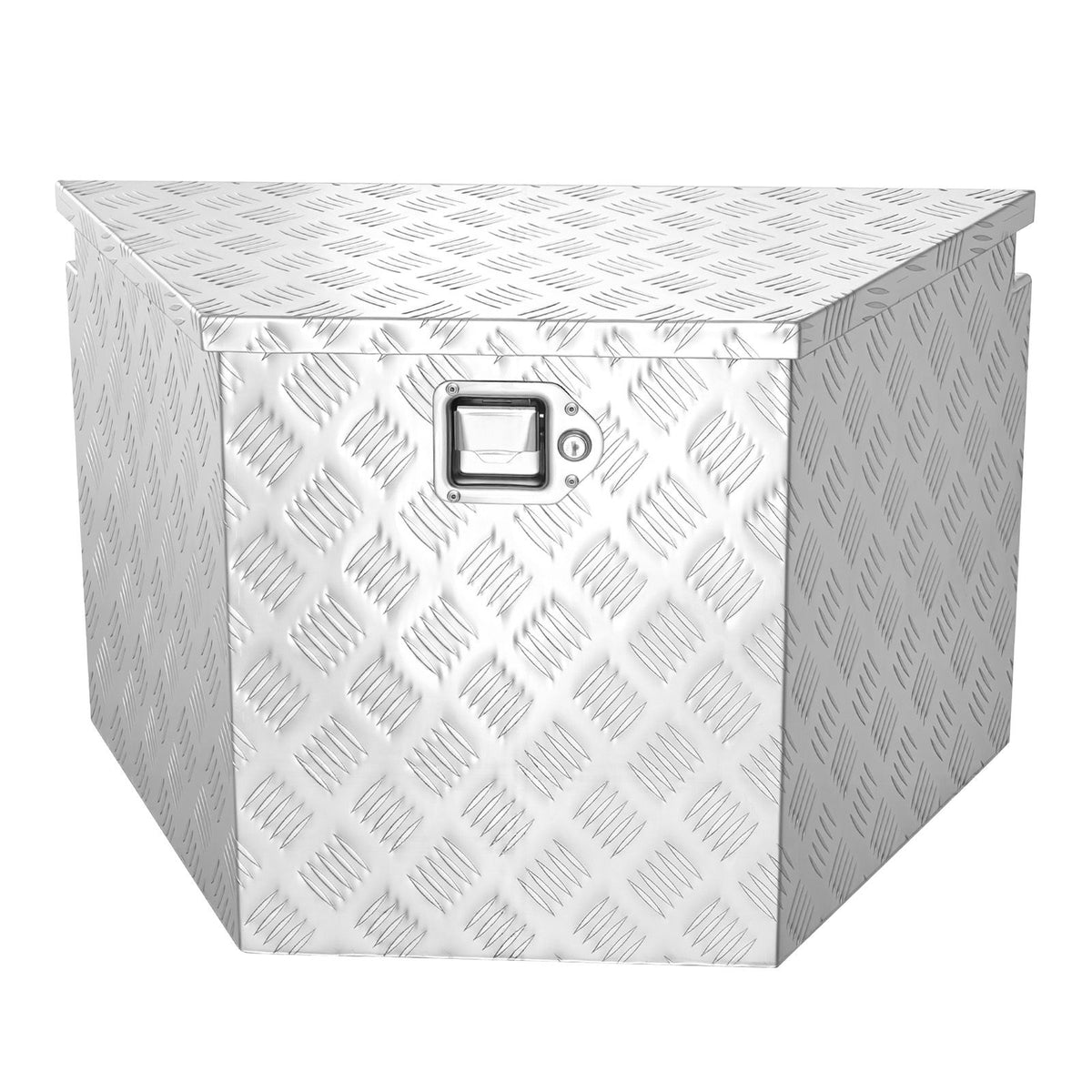 Trailer Tongue Box, 838 x 483 x 457 mm Aluminum Trailer Tongue Tool Box, Heavy Duty Storage Organizer with Lock & Keys, Utility Tool Chest for Pickup Truck Bed, RV, SUV, Off-Road Vehicle, Silver
