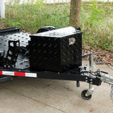 Bicycle Stands & Storage: VEVOR Trailer Tongue Box, Aluminum Alloy Diamond Plate Tongue Box Tool Chest, Heavy Duty Trailer Box Storage with Lock and Keys, for Pickup Truck, RV, Trailer, 737 x 410 x 460 mm/29x16.5x18inch