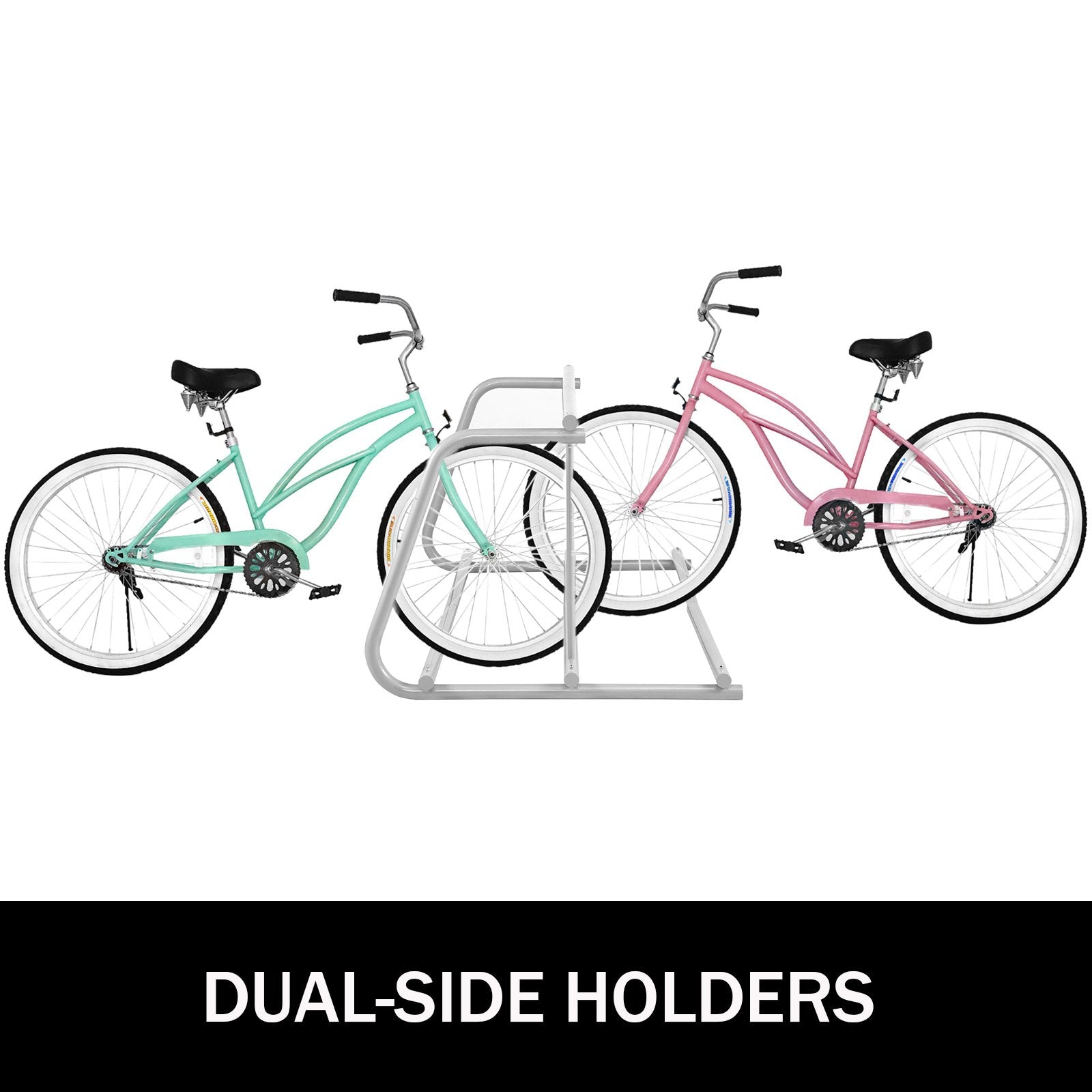 Bicycle Stands & Storage: VEVOR 10 Holders Floor Bike Rack, 59" Length All-Steel Grid Bike Rack, 10-Bike Capacity Dual-Side Storage Stand for Garages Streets Yards Bike Events