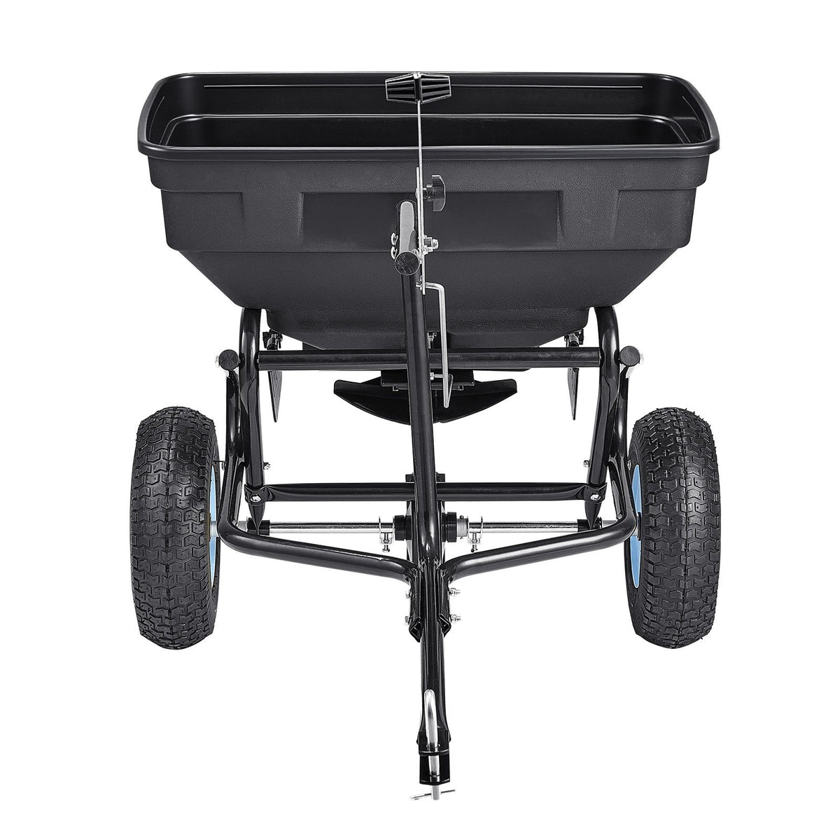 Tow Behind Broadcast Spreader, 130LBS Capacity, Tow/Push Garden Spreader with 13 in Tires, 30 Adjustable Setting & 9.8 ft Spreading Width, Lawn Spreaders for Seed, Fertilizer, Salt, Ice Melt