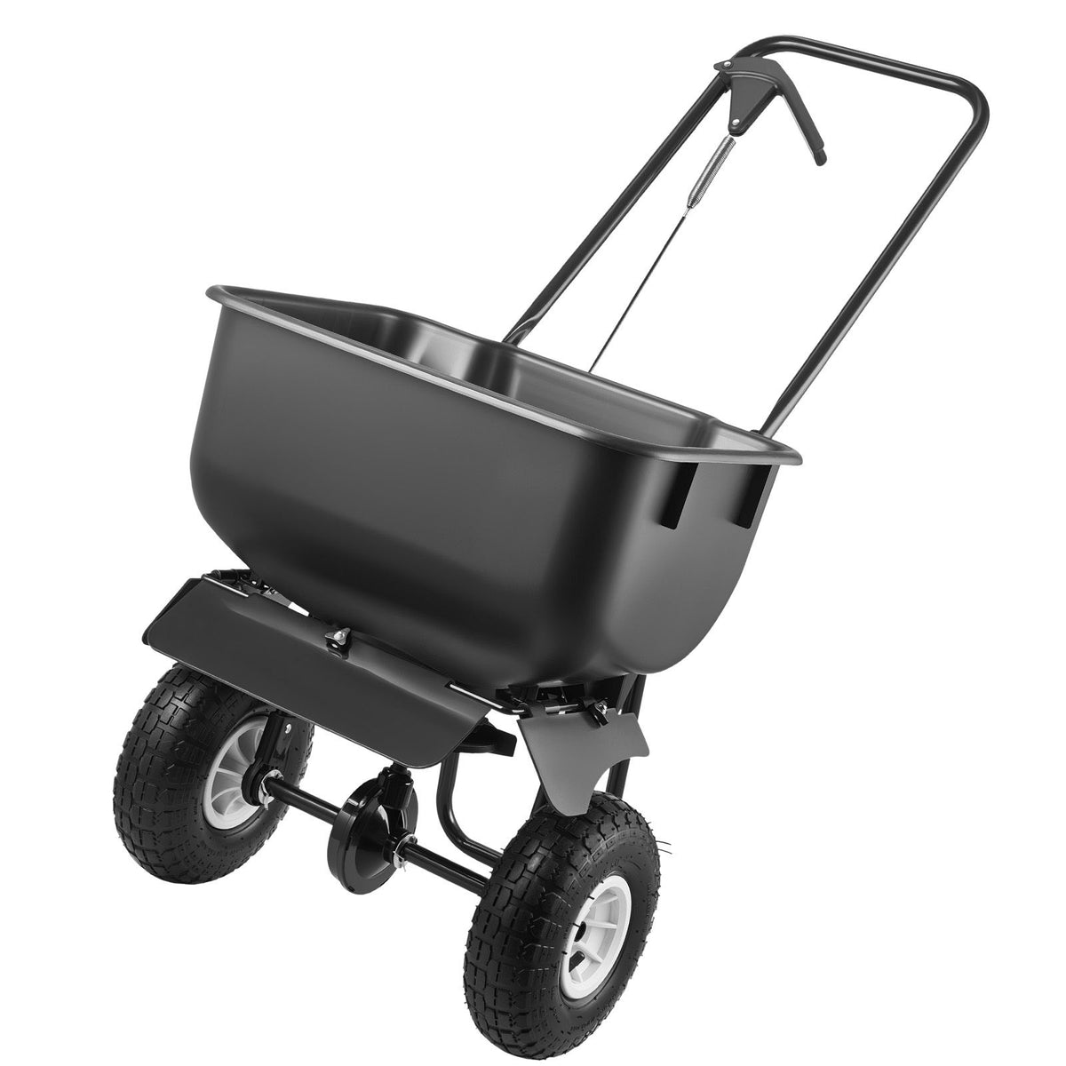 Push Lawn Spreader, 3.6m Spreading Width, Broadcast Spreader with 36.3kg Load Capacity & 10 in All-Terrain Tires, Walk-Behind Garden & Lawn Broadcast Spreaders for Seed Fertilizer, Salt Ice Melt