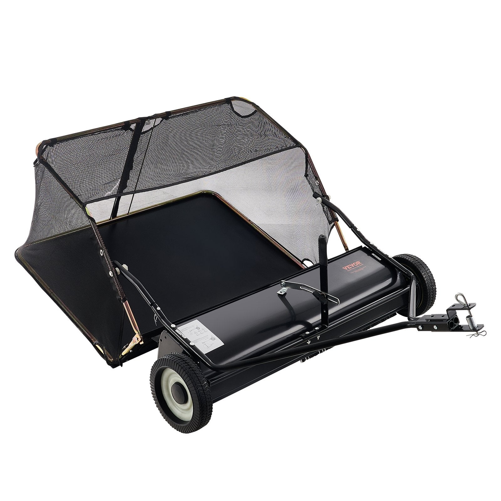 Chainsaws: VEVOR 106.6 cm Lawn Sweeper Tow Behind, 12 cu.ft. Large Pull Behind Grass Sweeper, Heavy Duty Leaf & Grass Collector with Dumping Rope Design, Adjustable Sweeping Height for Picking Up Debris & Grass