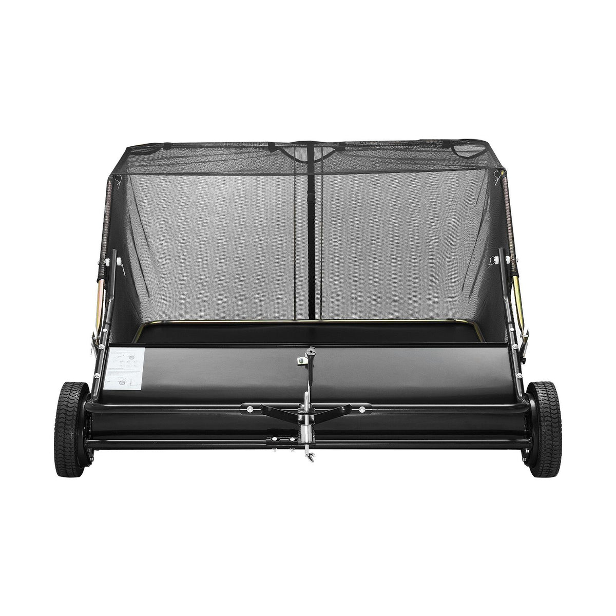 Tow Behind Lawn Sweeper, 122cm Pull Behind Yard Sweeper, 26 cu. ft Hopper Bag Capacity, Leaf & Grass Collector with Dumping Rope, Adjustable Sweeping Height, Garden Sweepers for Lawn Farm