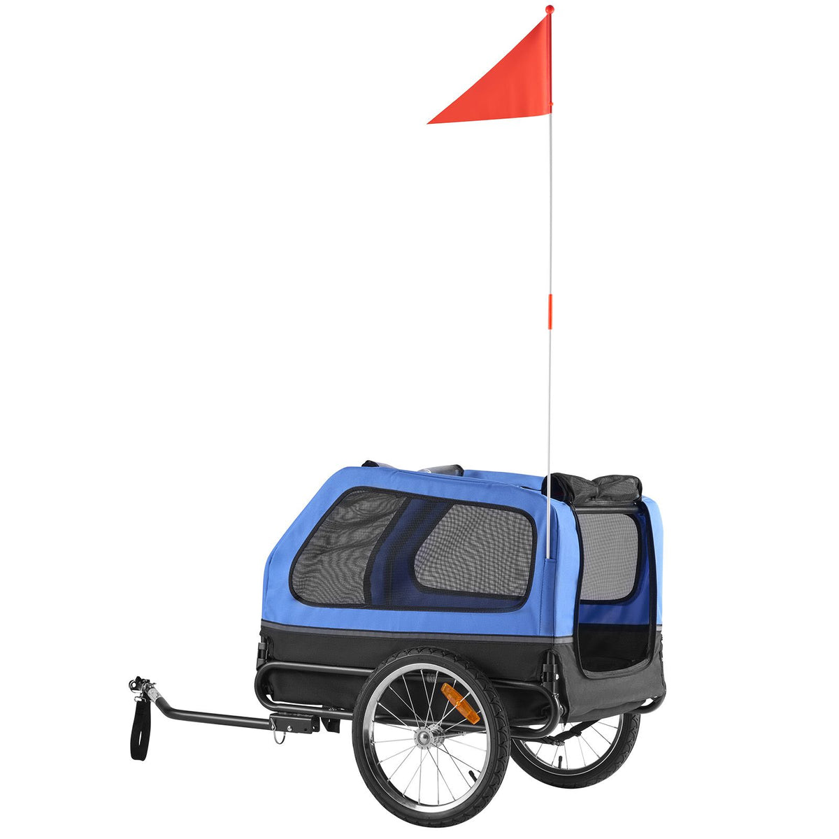 Dog Bike Trailer, Supports up to 40 kg, Pet Cart Bicycle Carrier for Small & Large Dogs, Easy Folding Frame with Quick Release Wheel, Universal Bicycle Coupler, Reflector, Flag, Internal Leash