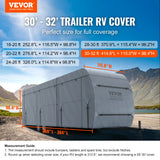 Caravan Accessories: VEVOR Travel Trailer Cover, 9.1-9.8m RV Cover, 4-Layer Non-Woven Fabric Camper Cover, Waterproof, Windproof And Wear-Resistant Class A RV Cover, Rip-Stop Camper Cover with Storage Bag and Patches
