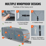 Caravan Accessories: VEVOR Travel Trailer Cover, 9.1-9.8m RV Cover, 4-Layer Non-Woven Fabric Camper Cover, Waterproof, Windproof And Wear-Resistant Class A RV Cover, Rip-Stop Camper Cover with Storage Bag and Patches