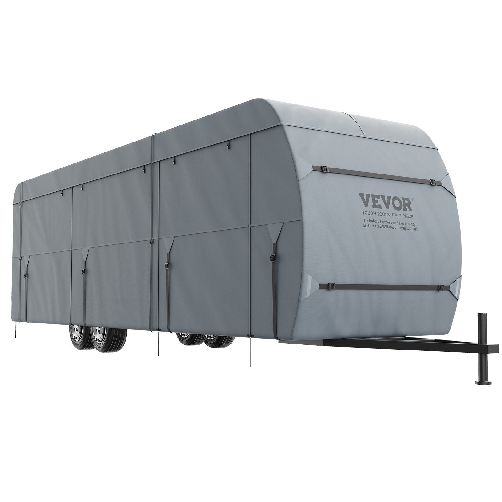 Travel Trailer Cover, 9.1-9.8m RV Cover, 4-Layer Non-Woven Fabric Camper Cover, Waterproof, Windproof And Wear-Resistant Class A RV Cover, Rip-Stop Camper Cover with Storage Bag and Patches