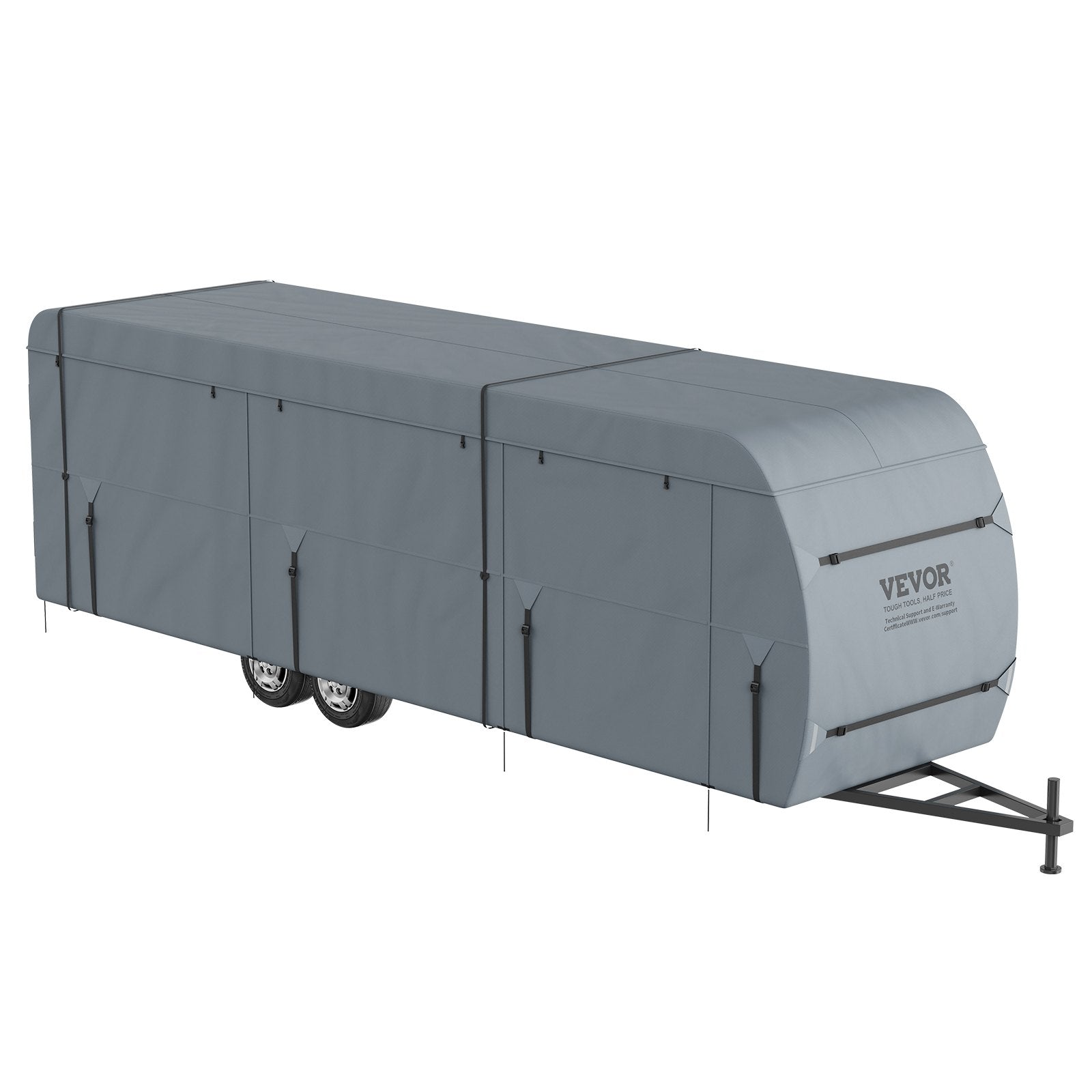 Travel Trailer Cover, 9.1-9.8m RV Cover, 4-Layer Non-Woven Fabric Camper Cover, Waterproof, Windproof And Wear-Resistant Class A RV Cover, Rip-Stop Camper Cover with Storage Bag and Patches