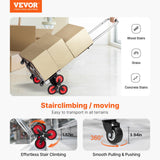 Mobility & Accessibility: VEVOR Stair Climbing Cart Heavy Duty Folding Hand Truck Dolly 118 kg 10 Wheels