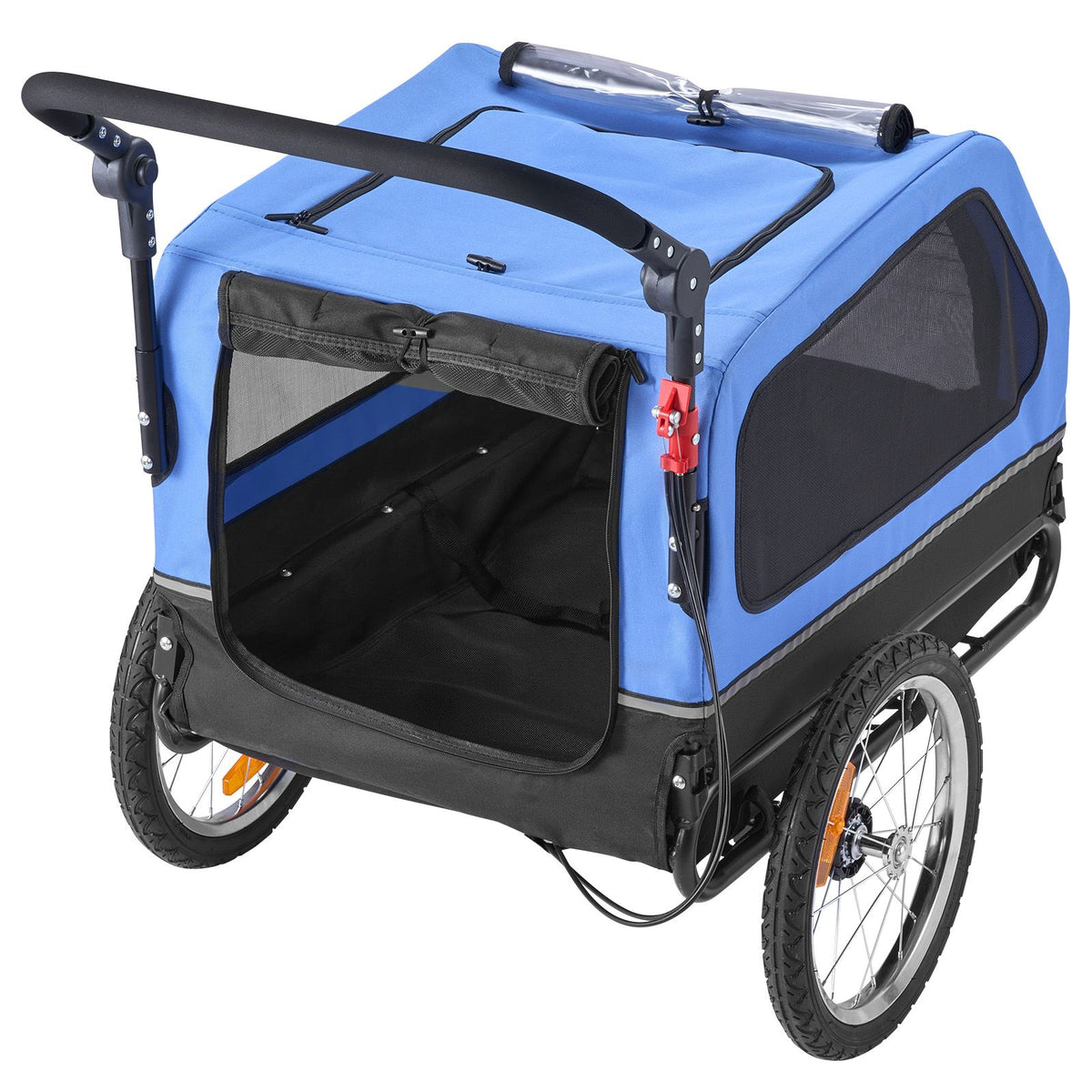 Dog Bike Trailer, Supports up to 40 kg, 2-in-1 Pet Stroller Cart Bicycle Carrier for Small & Large Dogs, Easy Folding Frame with Quick Release Wheel, Universal Bicycle Coupler, Internal Leash