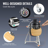 BBQ Tools: VEVOR Portable Charcoal Grill, Propane Gas Grills with Cover and Cart, Heavy Duty Stainless Steel BBQ Grill, Mini Smoker for Outdoor Cooking, Barbecue Camping, Picnic, and Backyard, Black